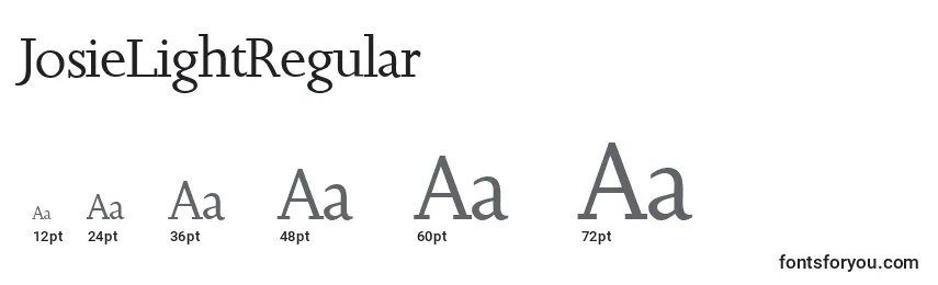 JosieLightRegular Font Sizes