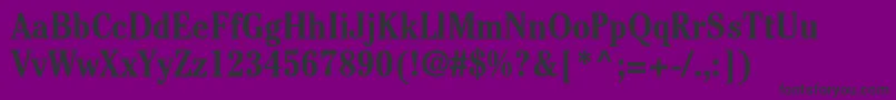 CheltenhamstdBoldcond-fontti – mustat fontit violetilla taustalla