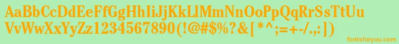 CheltenhamstdBoldcond Font – Orange Fonts on Green Background