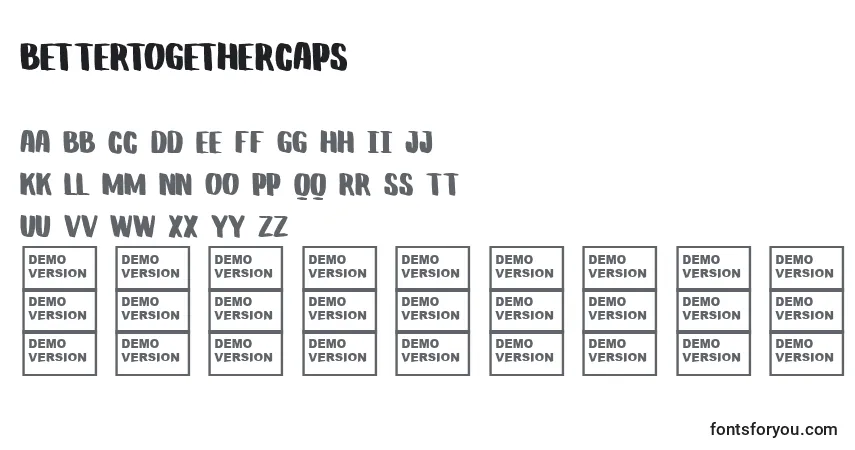 Schriftart BetterTogetherCaps – Alphabet, Zahlen, spezielle Symbole