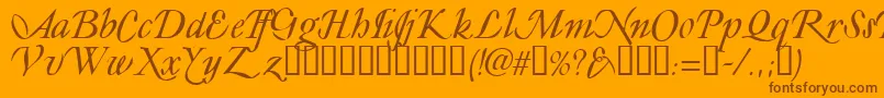 LyonesseTM Font – Brown Fonts on Orange Background