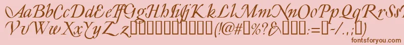 LyonesseTM-fontti – ruskeat fontit vaaleanpunaisella taustalla