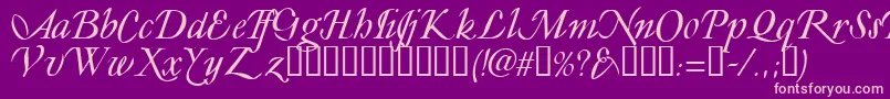 LyonesseTM Font – Pink Fonts on Purple Background