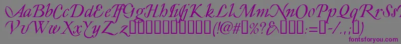 LyonesseTM Font – Purple Fonts on Gray Background