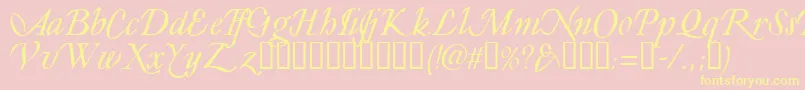 LyonesseTM Font – Yellow Fonts on Pink Background
