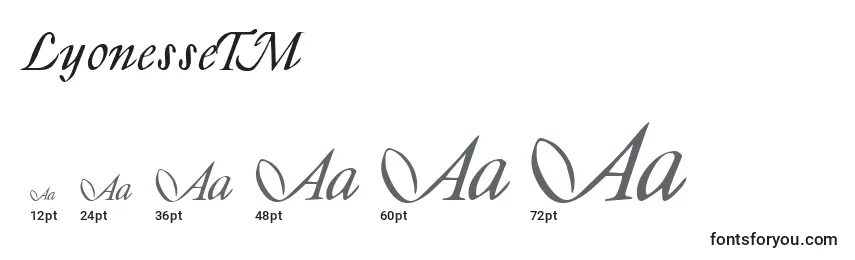 LyonesseTM Font Sizes