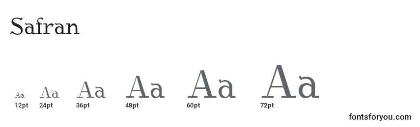 Размеры шрифта Safran