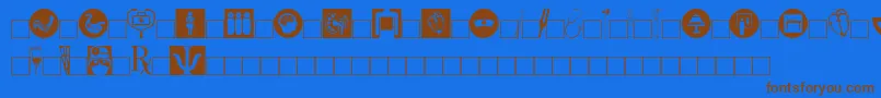 Healtsym Font – Brown Fonts on Blue Background