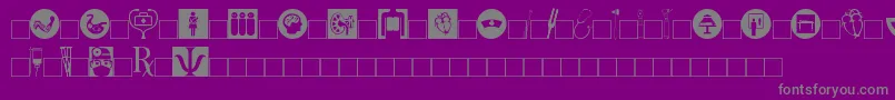 Healtsym-Schriftart – Graue Schriften auf violettem Hintergrund