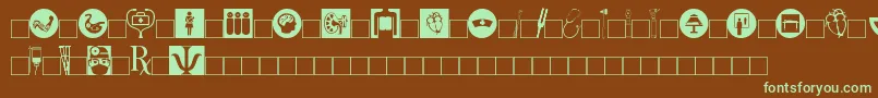 Шрифт Healtsym – зелёные шрифты на коричневом фоне