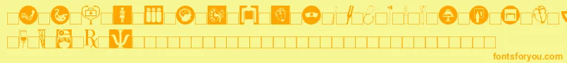 Healtsym Font – Orange Fonts on Yellow Background
