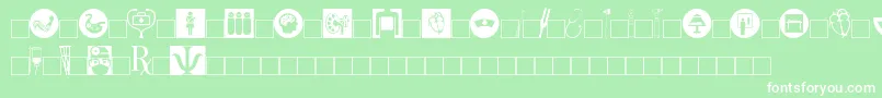 フォントHealtsym – 緑の背景に白い文字