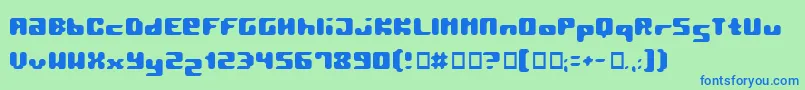 Pormask2039 Font – Blue Fonts on Green Background