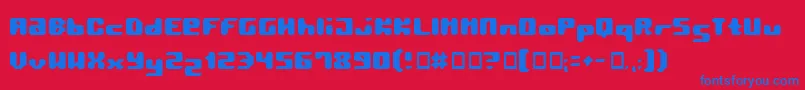 Pormask2039 Font – Blue Fonts on Red Background