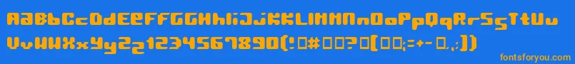 Pormask2039 Font – Orange Fonts on Blue Background