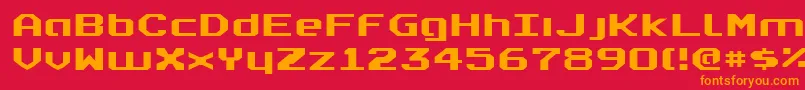 フォントRealpolitikExpanded – 赤い背景にオレンジの文字
