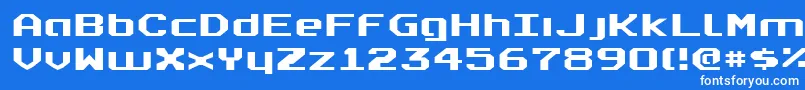 フォントRealpolitikExpanded – 青い背景に白い文字