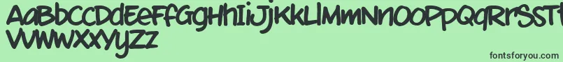 Fonte MixtmkT – fontes pretas em um fundo verde