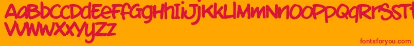 MixtmkT Font – Red Fonts on Orange Background
