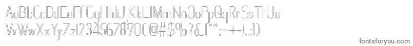 Janesville-fontti – harmaat kirjasimet valkoisella taustalla