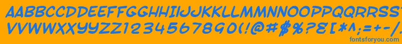 SfToontimeBoldItalic Font – Blue Fonts on Orange Background