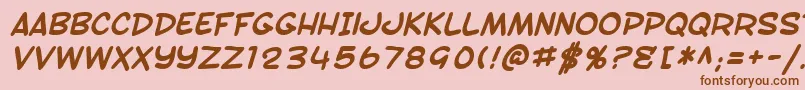 フォントSfToontimeBoldItalic – ピンクの背景に茶色のフォント