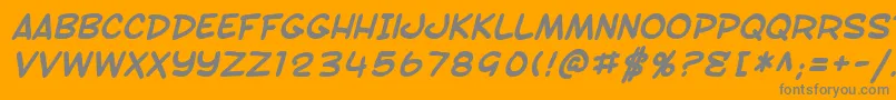 SfToontimeBoldItalic Font – Gray Fonts on Orange Background