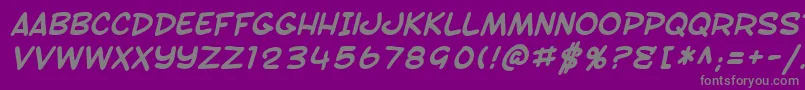 フォントSfToontimeBoldItalic – 紫の背景に灰色の文字