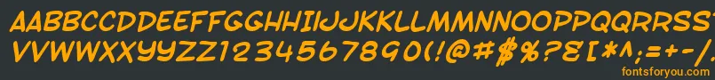 SfToontimeBoldItalic Font – Orange Fonts on Black Background