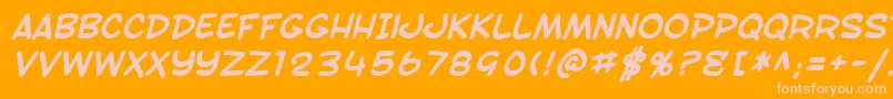 SfToontimeBoldItalic Font – Pink Fonts on Orange Background