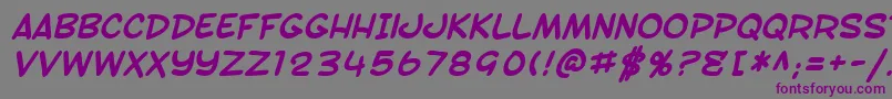 SfToontimeBoldItalic Font – Purple Fonts on Gray Background