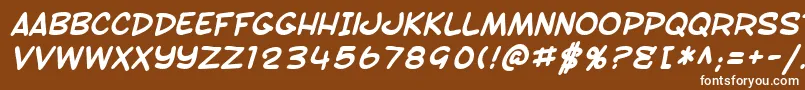 SfToontimeBoldItalic Font – White Fonts on Brown Background