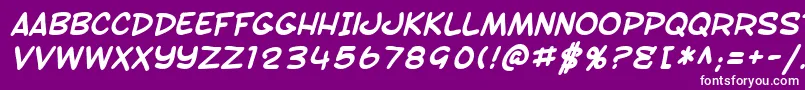 SfToontimeBoldItalic Font – White Fonts on Purple Background