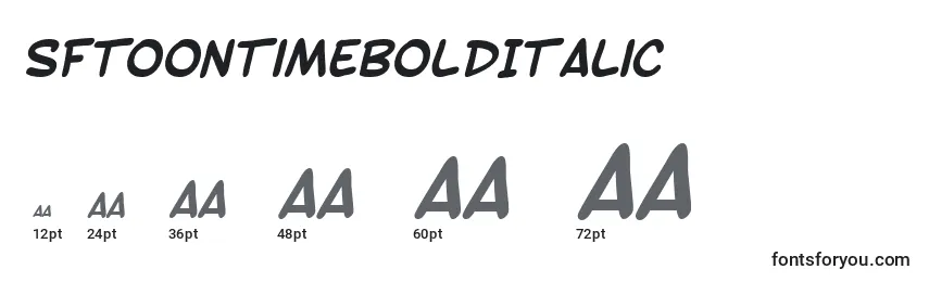 SfToontimeBoldItalic Font Sizes