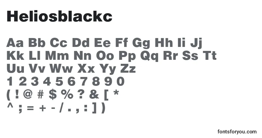 A fonte Heliosblackc – alfabeto, números, caracteres especiais