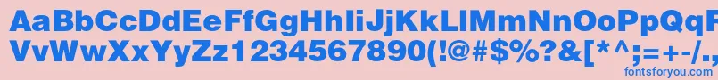 Heliosblackc Font – Blue Fonts on Pink Background
