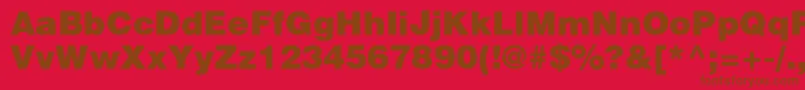 Heliosblackc-Schriftart – Braune Schriften auf rotem Hintergrund