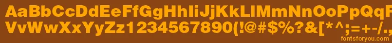 Heliosblackc Font – Orange Fonts on Brown Background