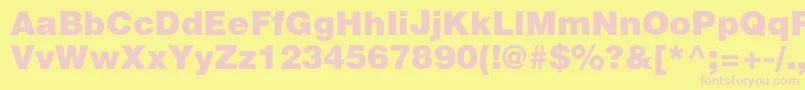 Heliosblackc Font – Pink Fonts on Yellow Background