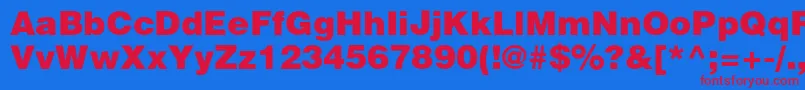Heliosblackc Font – Red Fonts on Blue Background