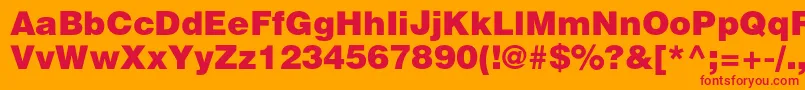 Heliosblackc Font – Red Fonts on Orange Background