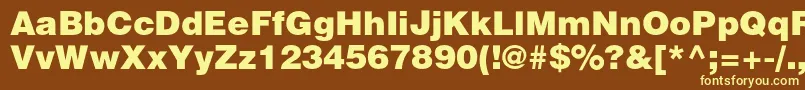 Heliosblackc Font – Yellow Fonts on Brown Background