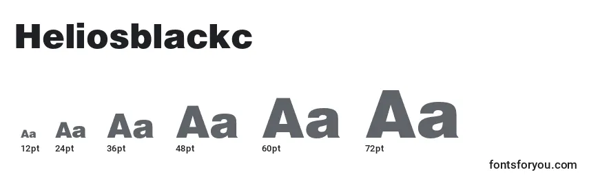Размеры шрифта Heliosblackc