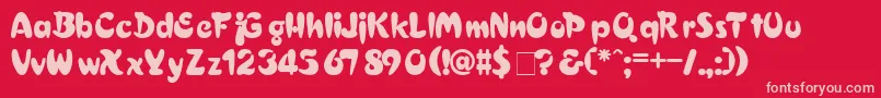 Croissantitc Font – Pink Fonts on Red Background
