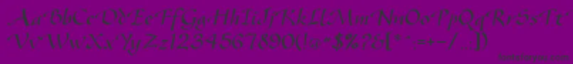 Gazelleflf-Schriftart – Schwarze Schriften auf violettem Hintergrund