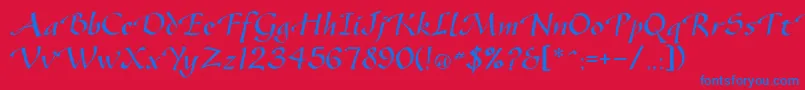 Gazelleflf Font – Blue Fonts on Red Background