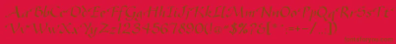Gazelleflf-Schriftart – Braune Schriften auf rotem Hintergrund