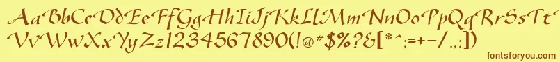 Gazelleflf Font – Brown Fonts on Yellow Background