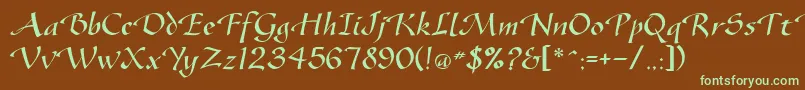 Gazelleflf Font – Green Fonts on Brown Background