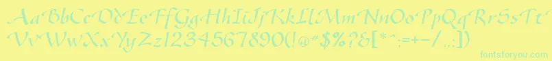Gazelleflf Font – Green Fonts on Yellow Background